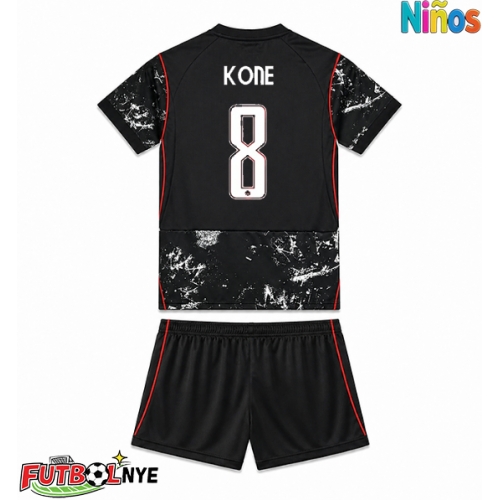 Camiseta Canadá Ismael Kone #8 Visitante Equipación para niños Mundial 2026 manga corta (+ pantalones cortos)